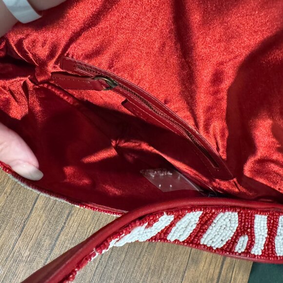 Hand-Beaded Staud Tommy Beaded Bag in Scarlet White $250 - Picture 7 of 7